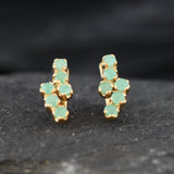 Elegant 18k Gold Vermeil Emerald Earrings with prong-set green gems, symbolizing harmony and ideal for everyday elegance.