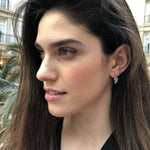 Natural Emerald Earrings in 18k Gold Vermeil, featuring a prong-set green emerald, perfect for May birthdays and special occasions.