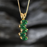 Lustrous 18k Gold Vermeil pendant with Created Emeralds, a meaningful May birthday gift for elegant styles and special celebrations.