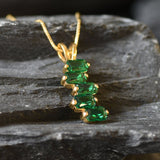 Chic 18k Gold Vermeil pendant with Created Emeralds, a thoughtful gift for May birthdays and elegant everyday wear.