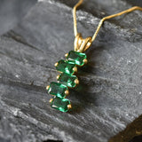 Stunning Created Emerald pendant in 18k Gold Vermeil, an ideal gift for May birthdays and everyday elegance.