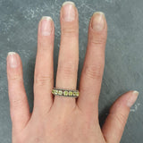 Peridot Vintage Ring - Half Eternity Band - Green Stackable Ring