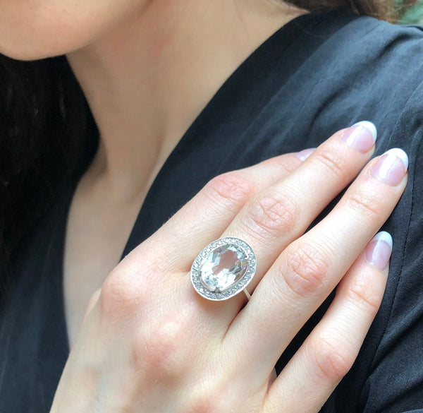 Smoky Topaz Silver Ring - Large Oval Ring - Statement Smoky Topaz Ring –  Adina Stone Jewelry