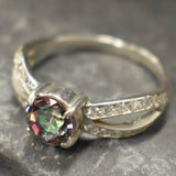 Purple Topaz Ring - Genuine Mystic Topaz - Vintage Promise Ring