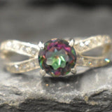 Purple Topaz Ring - Genuine Mystic Topaz - Vintage Promise Ring