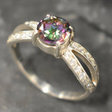 Purple Topaz Ring - Genuine Mystic Topaz - Vintage Promise Ring