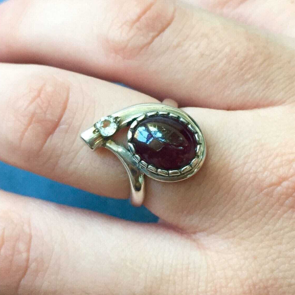 Garnet Ring, January Birthstone, Natural Garnet, January Ring, Red Garnet Ring, 2 Carats, Vintage Rings, Vintage Ring, Solid Silver Ring