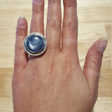 Blue Kyanite Ring - Natural Kyanite Ring - Blue Statement Ring