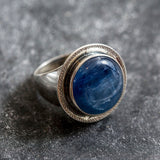 Blue Kyanite Ring - Natural Kyanite Ring - Blue Statement Ring