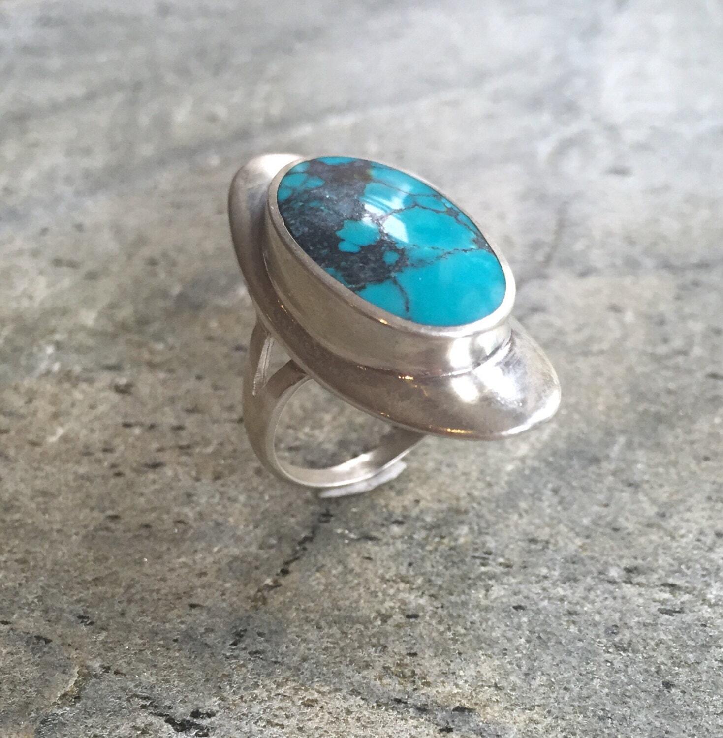 Turquoise Ring, Natural Turquoise, January Birthstone, Vintage Rings, Vintage Ring, Real Turquoise, Solid Silver Ring, Pure Silver