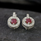 Stunning 925 Sterling Silver Earrings adorned with Natural Ruby, a symbol of love and passion, perfect for any occasion.