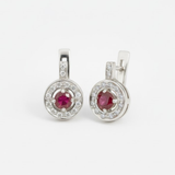 Stylish 925 Sterling Silver Earrings featuring Natural Red Ruby, a meaningful gift for July birthdays and chic daily use.
