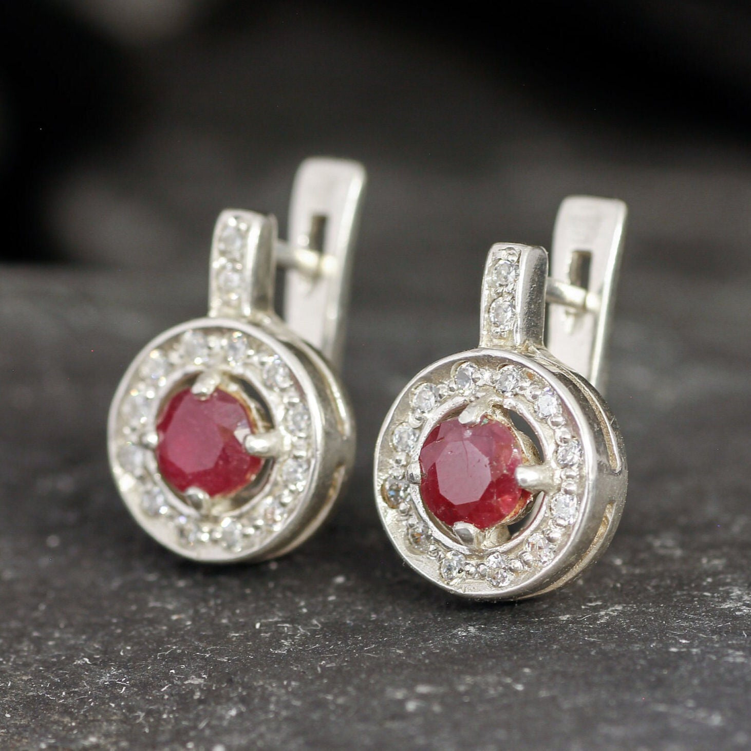Gorgeous Natural Ruby Earrings in 925 Sterling Silver, a luxurious gift for July birthdays and special memories.