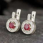 Gorgeous Natural Ruby Earrings in 925 Sterling Silver, a luxurious gift for July birthdays and special memories.