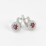 Stunning 925 Sterling Silver Earrings adorned with Natural Ruby, a symbol of love and passion, perfect for any occasion.