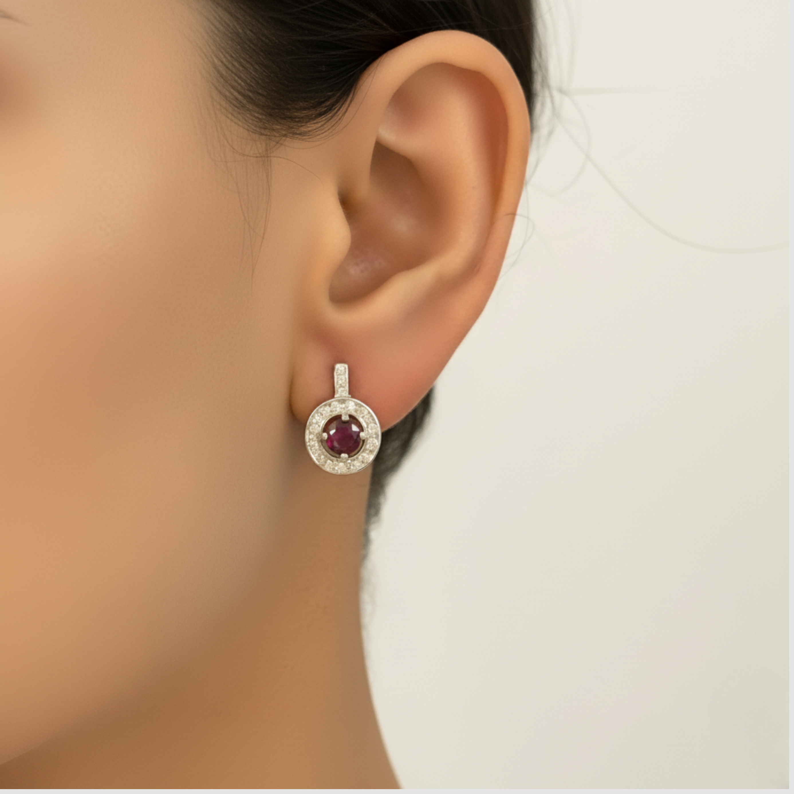 Elegant 925 Sterling Silver Natural Ruby Earrings, July birthstone, perfect for everyday wear and special occasions.