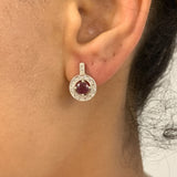 Elegant 925 Sterling Silver Natural Ruby Earrings, July birthstone, perfect for everyday wear and special occasions.