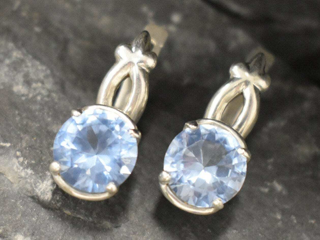 Blue Topaz Earrings, Natural Blue Topaz, Bridal Earrings, Blue Diamond Earrings, Blue Evening Earrings, Summer Silver Earrings, December