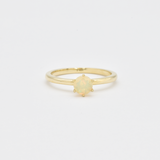 Genuine Fire Opal Real Gold Ring - Solid 14k Gold Opal Ring - Certified Solitaire Opal Gold Ring