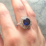 Sapphire Ring, Antique Ring, Vintage Ring, Antique Sapphire Ring, Antique Rings, Sterling Silver Ring, Blue Vintage Ring, Solid Silver Ring