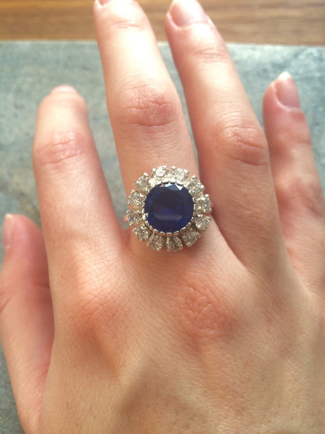 Sapphire Ring, Antique Ring, Vintage Ring, Antique Sapphire Ring, Antique Rings, Sterling Silver Ring, Blue Vintage Ring, Solid Silver Ring