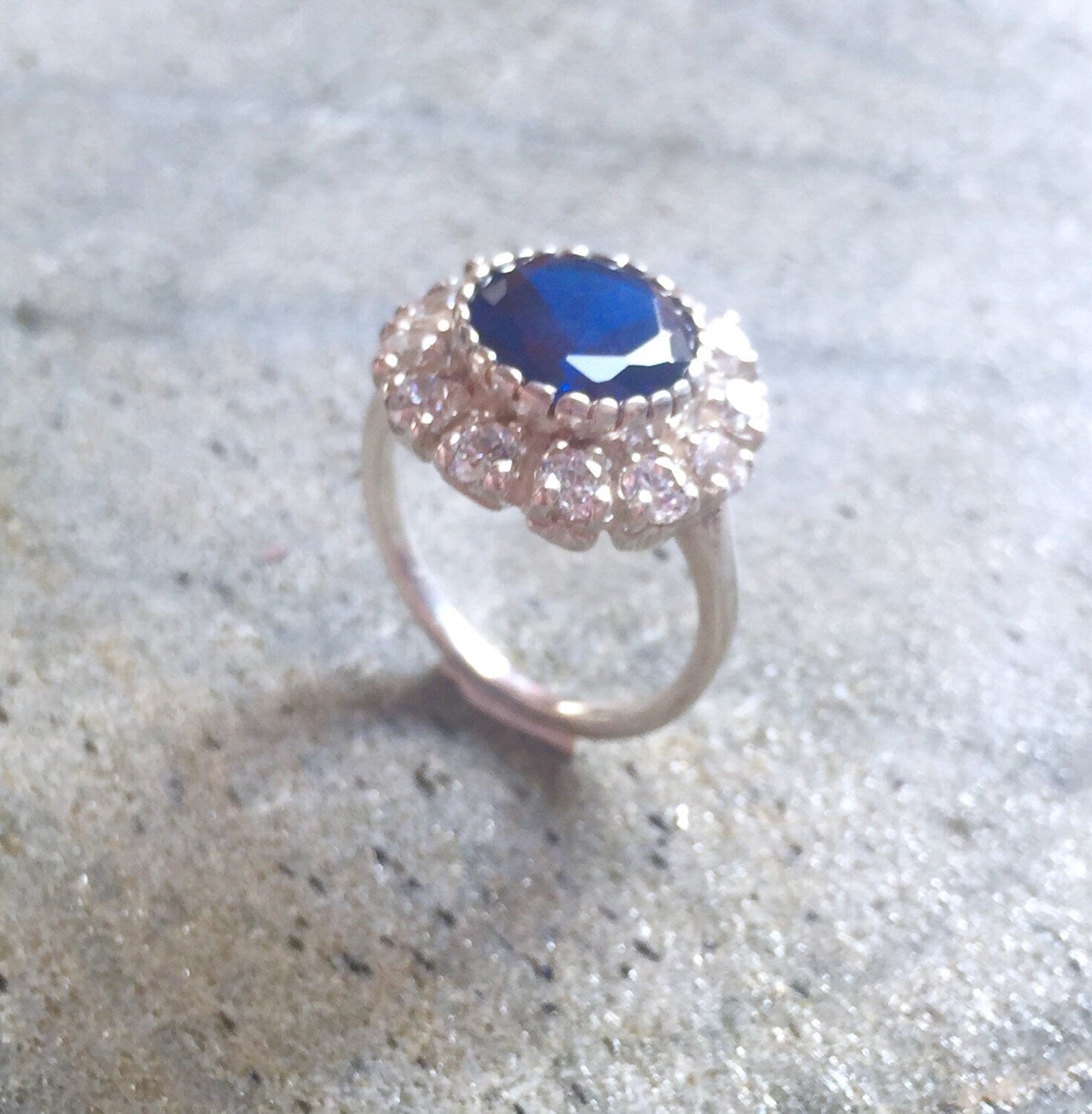 Sapphire Ring, Antique Ring, Vintage Ring, Antique Sapphire Ring, Antique Rings, Sterling Silver Ring, Blue Vintage Ring, Solid Silver Ring