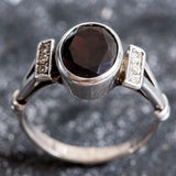 Garnet Ring - Red Oval Ring - Vintage Bezel Ring