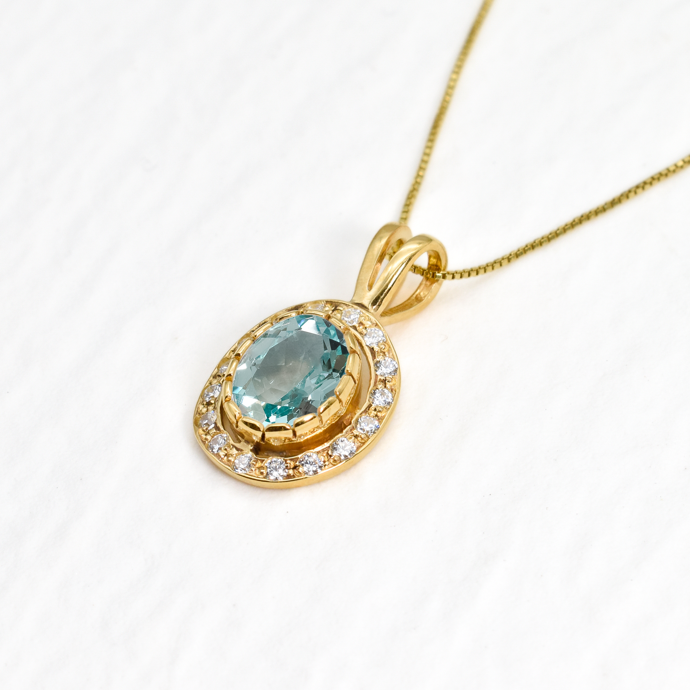 Blue Aquamarine Pendant, Blue Diamond Pendant, Created Aquamarine Pendant, Antique Necklace, Vintage Pendant, Victorian Pendant, 925 Silver(1)