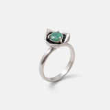Natural Emerald Ring made in 925 Sterling Silver with Round Natural Green Emerald in Prong setting, May Birthstone gift idea, symbolizes growth, harmony, and deep emotional healing, ideal for everyday wear and perfect for birthday gifting and special occasions.