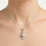 Real Pearl Pendant - Bridal Necklace- Real Opal Necklace