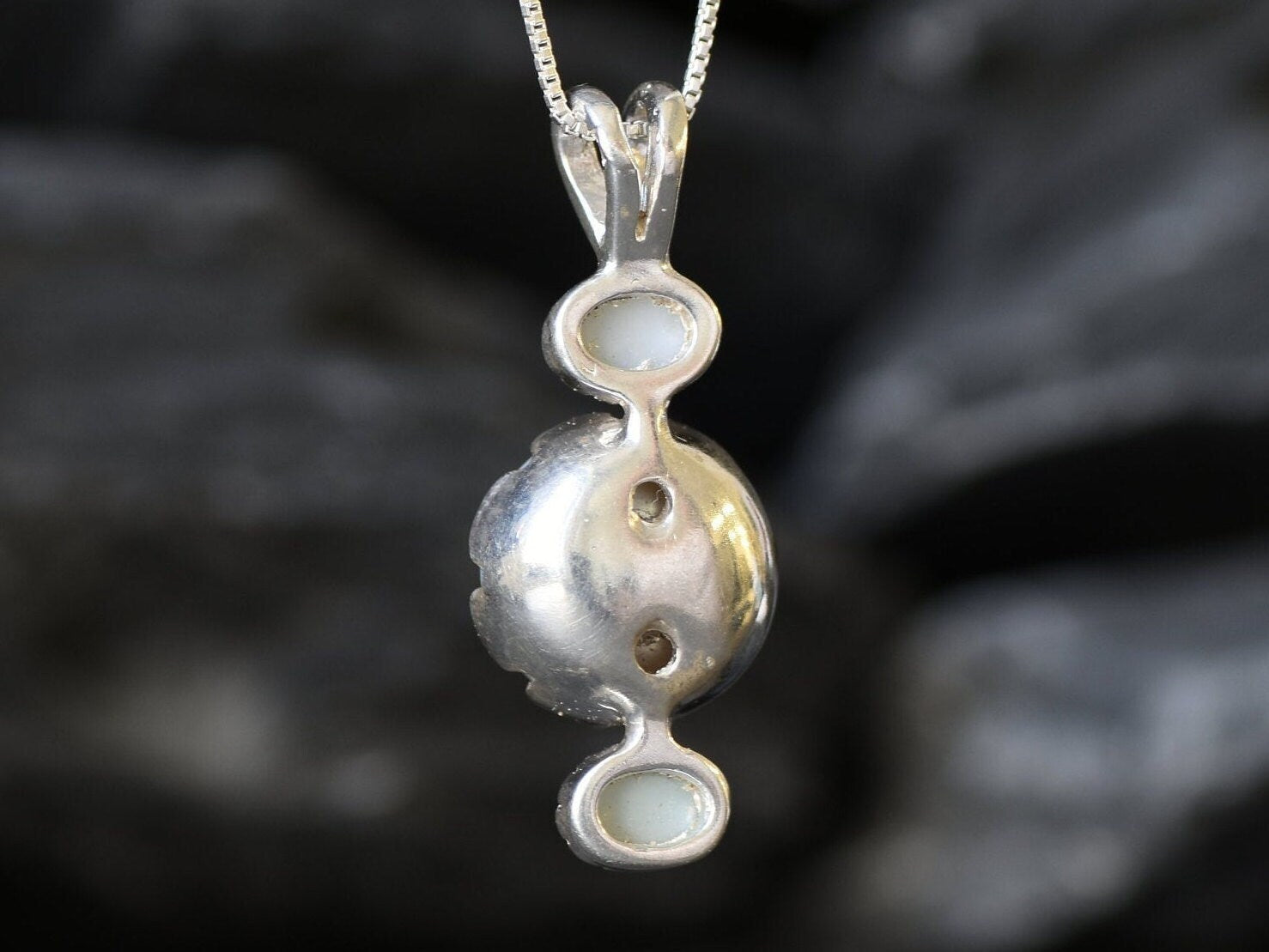 Drop Pearl Pendant, Natural Pearl, Bridal Pendant, Opal Necklace, June Birthstone, October Birthstone, Vertical Pendant, 925 Sterling Silver