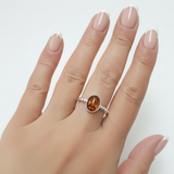 Bubble Amber Ring - Natural Amber Ring, Yellow Amber Ring