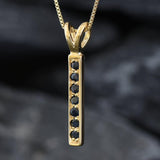 Vertical Sapphire Pendant - Natural Sapphire Necklace, Gold Sapphire Pendant