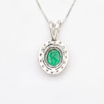 Emerald Pendant, Antique Pendant, Vintage Pendant, Antique Emerald Pendant, Silver Pendant, Sterling Silver Pendant, Green Vintage Pendant