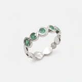 Natural Emerald Ring made in 925 Sterling Silver with Round Natural Green Emerald in Flush setting, May Birthstone gift idea, symbolizes growth, harmony, and deep emotional healing, ideal for everyday wear and perfect for birthday gifting and special occasions.
