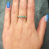 Genuine Emerald Ring - Green Half Eternity Band - May Birthstone Ring