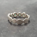 Genuine Emerald Ring - Green Half Eternity Band - May Birthstone Ring