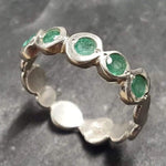 Natural Emerald Ring made in 925 Sterling Silver with Round Natural Green Emerald in Flush setting, May Birthstone gift idea, symbolizes growth, harmony, and deep emotional healing, ideal for everyday wear and perfect for birthday gifting and special occasions.