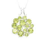 Large Peridot Pendant - Green Flower Necklace - Peridot Statement Necklace