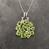 Large Peridot Pendant - Green Flower Necklace - Peridot Statement Necklace