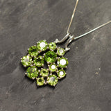 Large Peridot Pendant - Green Flower Necklace - Peridot Statement Necklace