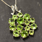 Large Peridot Pendant - Green Flower Necklace - Peridot Statement Necklace