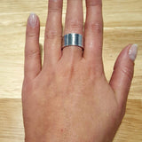 Silver Bezel Ring, Solid Silver Ring, Wide Silver Band, Art Ring, Thick Silver Ring, Large Silver Ring, Sterling Silver Ring, Silver Band