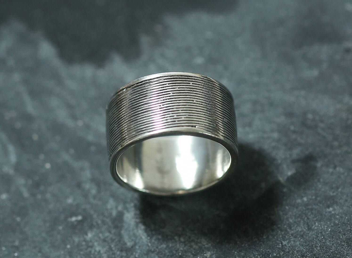 Silver Bezel Ring, Solid Silver Ring, Wide Silver Band, Art Ring, Thick Silver Ring, Large Silver Ring, Sterling Silver Ring, Silver Band