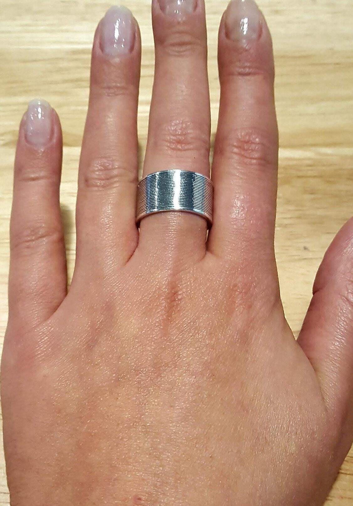 Silver Bezel Ring, Solid Silver Ring, Wide Silver Band, Art Ring, Thick Silver Ring, Large Silver Ring, Sterling Silver Ring, Silver Band