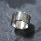 Silver Bezel Ring, Solid Silver Ring, Wide Silver Band, Art Ring, Thick Silver Ring, Large Silver Ring, Sterling Silver Ring, Silver Band