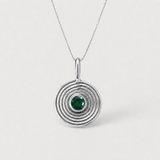 Created Emerald Pendant made in 925 Sterling Silver with Round Created Green Emerald in Bezel setting, May Birthstone gift idea, symbolizes, ideal for everyday wear and perfect for birthday gifting and special occasions.