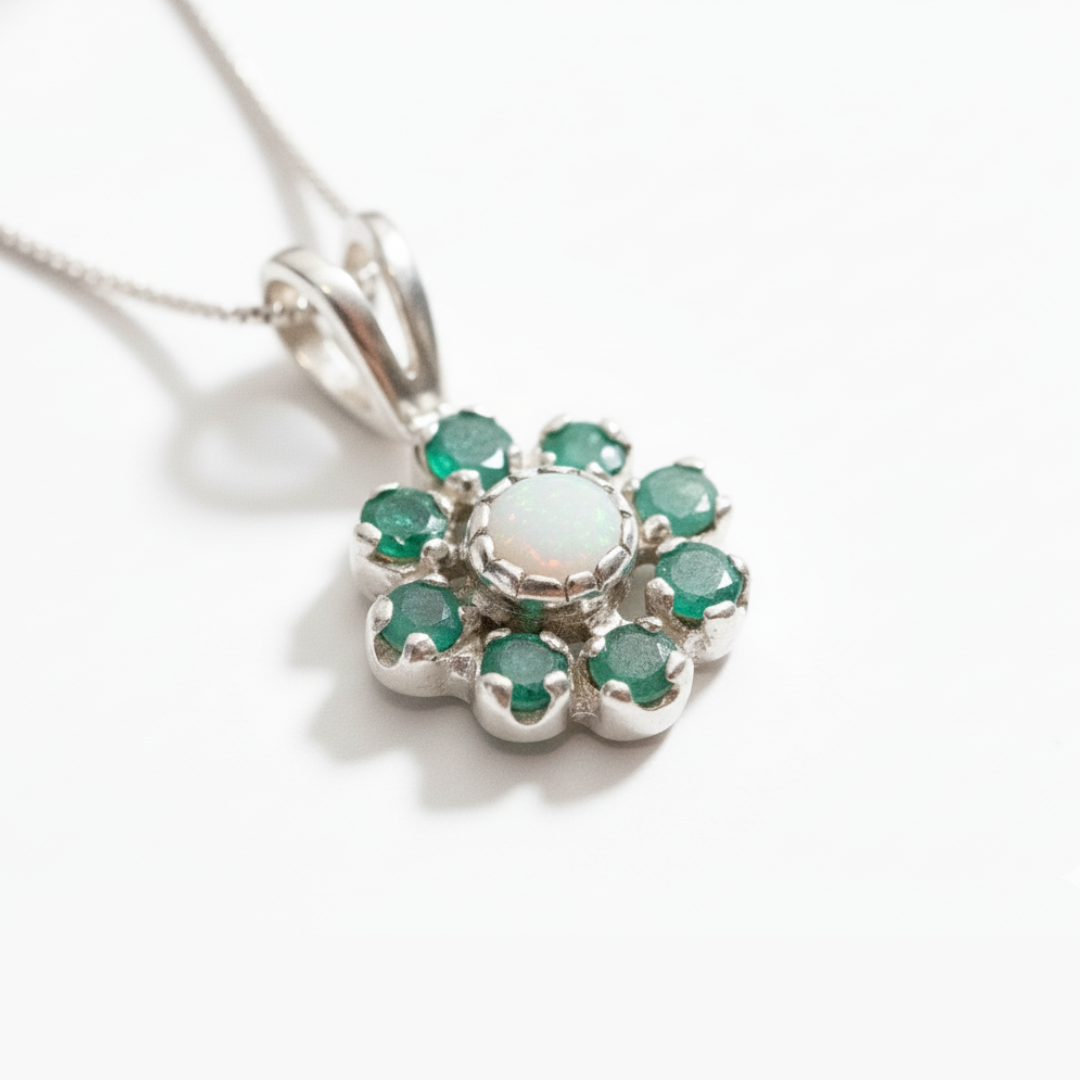 Stunning Natural Australian Opal Pendant in 925 Sterling Silver, a meaningful October Birthstone gift for any special occasion.