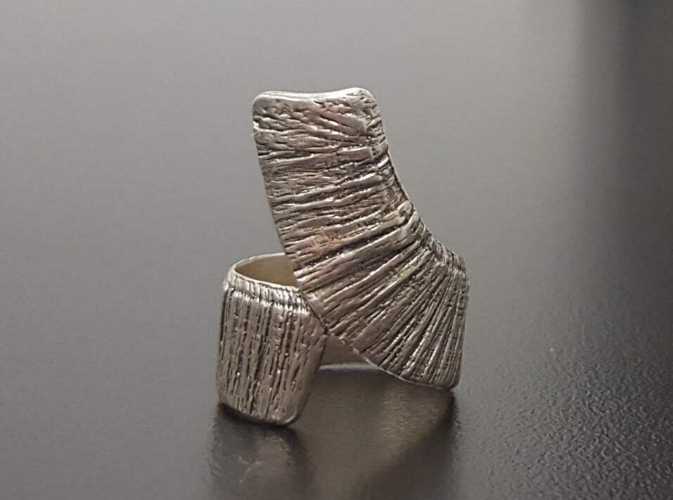 Silver Artisan Ring, Unique Silver Ring, Massive Ring, Large Silver Ring, Snake Ring, Solid Silver Ring, Statement Ring, Raw Silver Ring