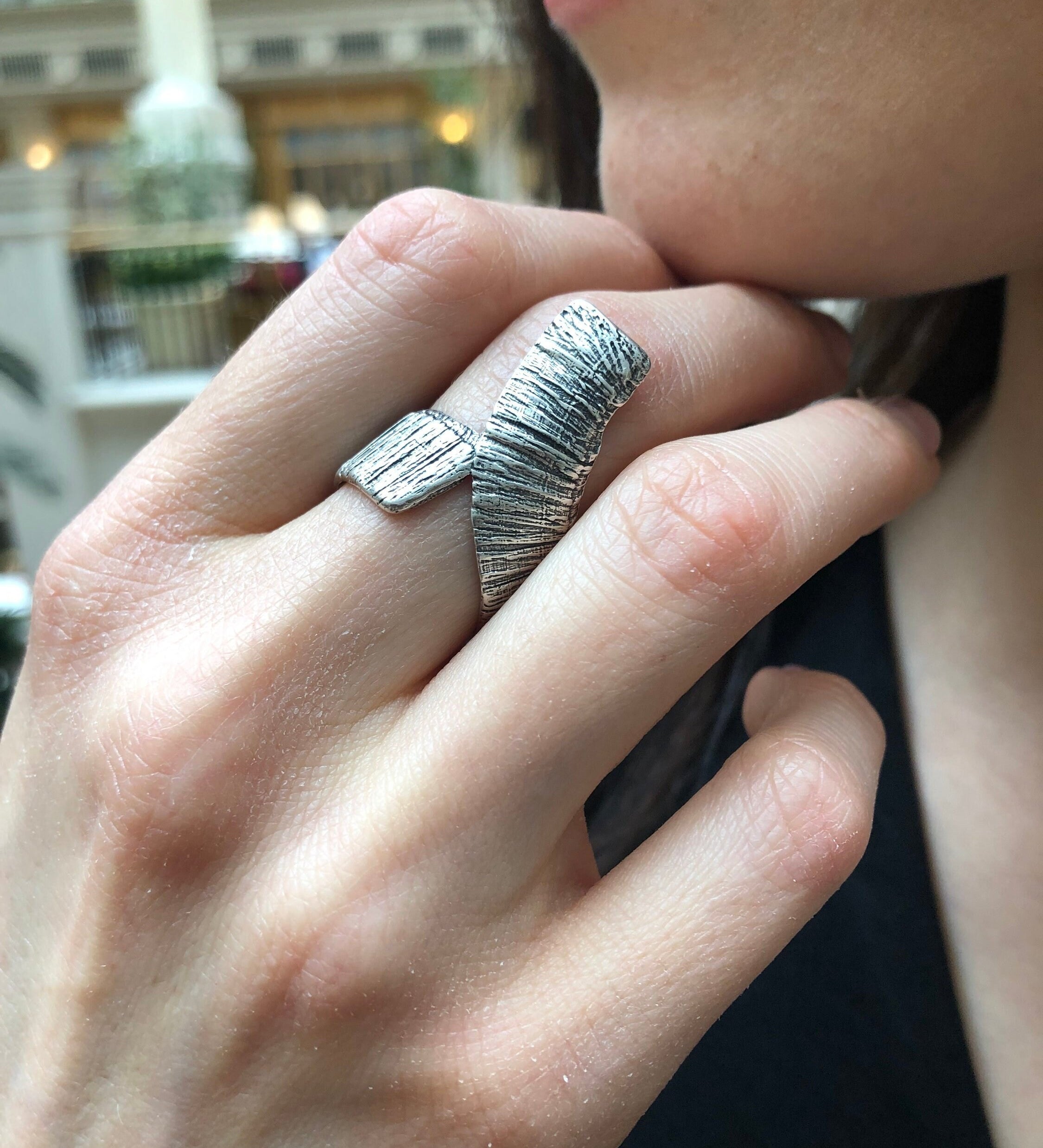 Silver Artisan Ring, Unique Silver Ring, Massive Ring, Large Silver Ring, Snake Ring, Solid Silver Ring, Statement Ring, Raw Silver Ring